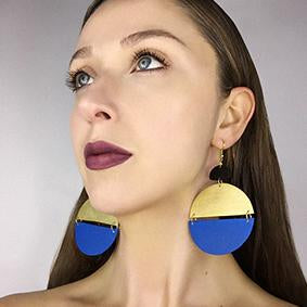 two half circle drop earrings