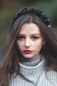 Flower Bead Hair Fascinator Black Wedding