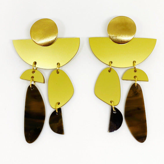 Geo Big Statement Chandelier Earrings