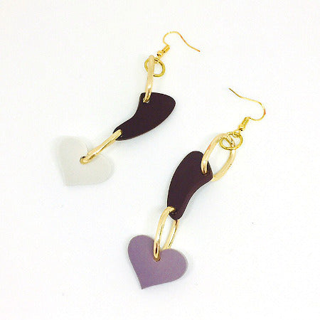 heart link drop earrings