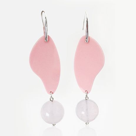 Rose Quartz Drop Bead Earrings