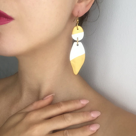 pointy clay earrings